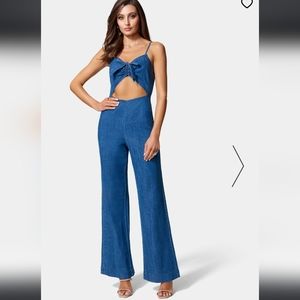 Small FRONT RUCHED CUT OUT WIDE LEG denim worn once